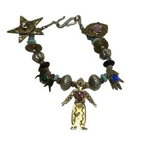 Signed‎ Deborah Roberts Modern Artisan Hand Crafted Dangling Bracelet Vintage